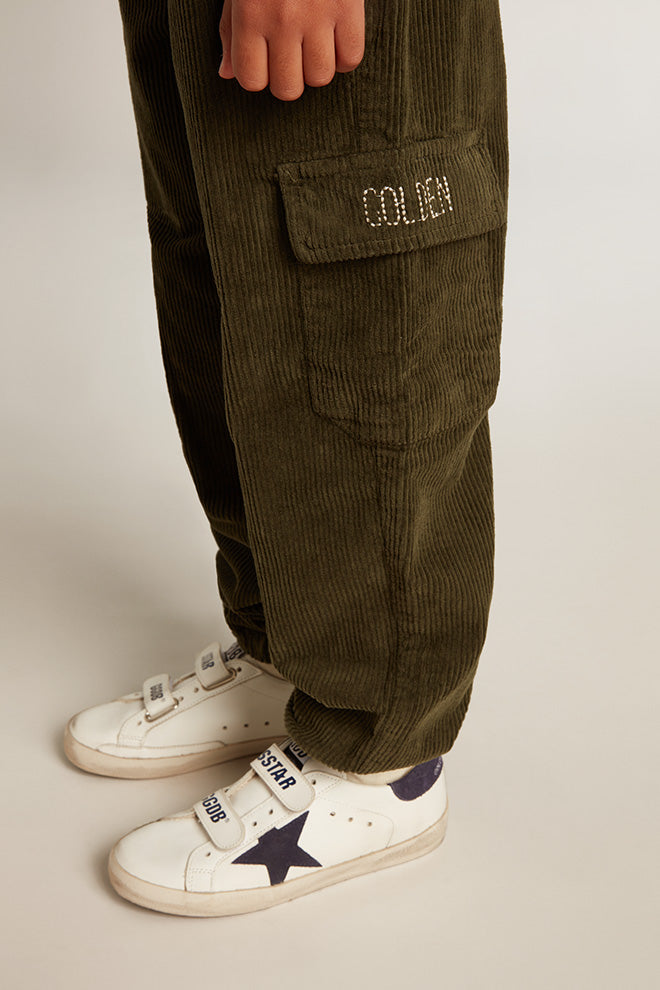Dark green cotton cargo pants| Golden Goose