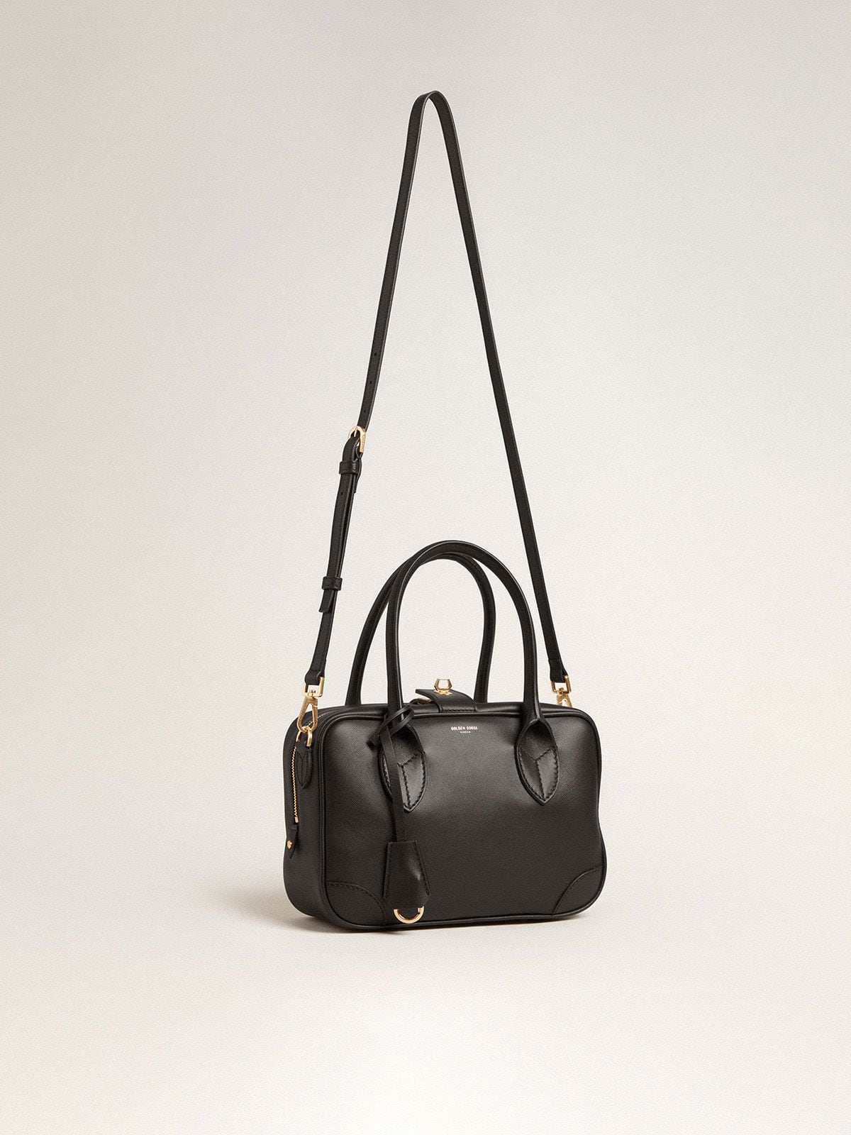 Vita Bag in smooth black leather with gold details| Golden Goose