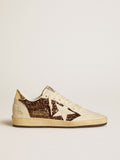 Ball Star in glitter with leather star and metallic leather heel tab| Golden Goose