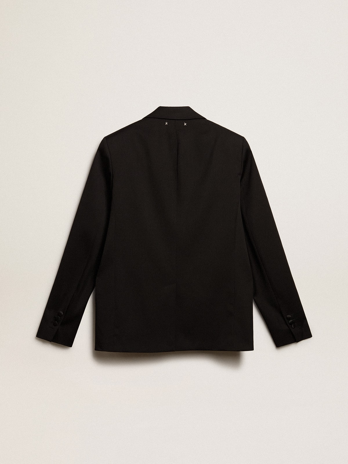 Men's tuxedo jacket in black wool gabardine| Golden Goose