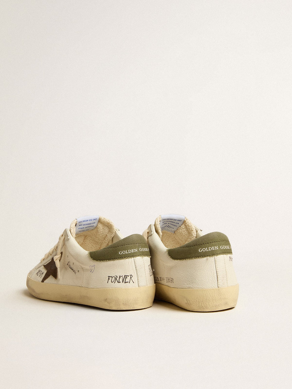 Men's Super-Star LTD in nappa with brown suede star and green heel tab| Golden Goose