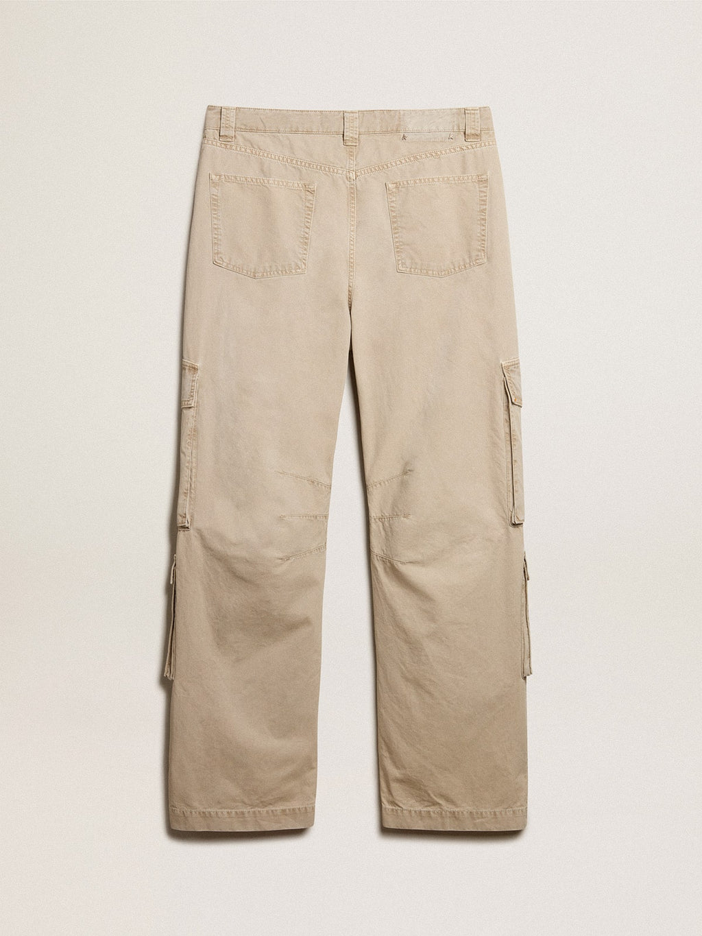 Men's khaki-colored cotton cargo pants| Golden Goose