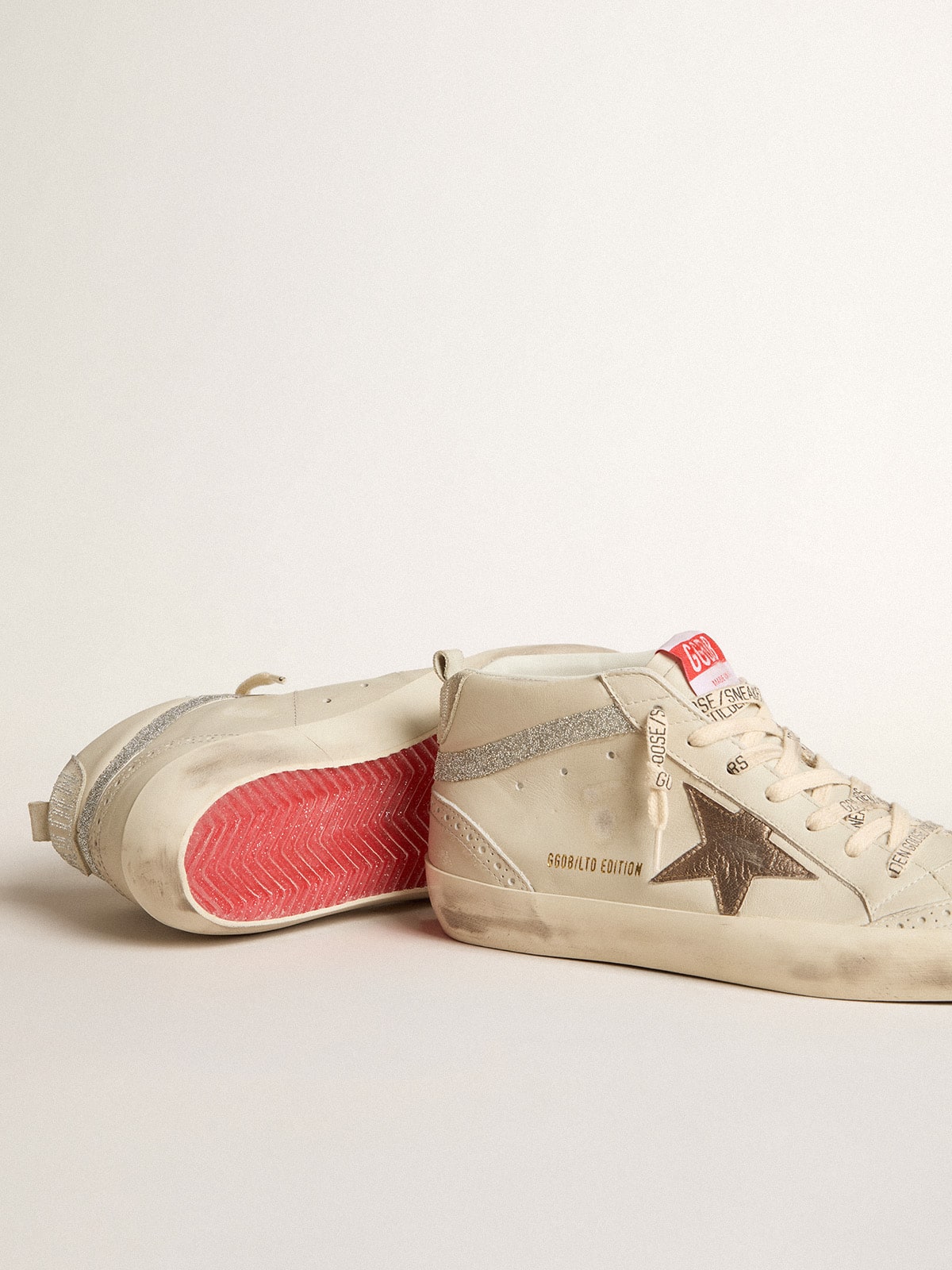 Women's Mid Star LTD with bronze leather star and Swarovski crystal flash| Golden Goose