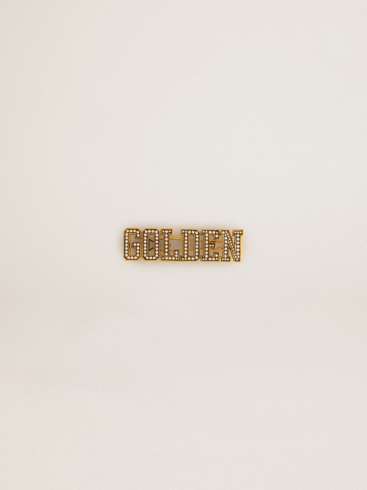 Golden lace tag in antique gold color with pearls| Golden Goose