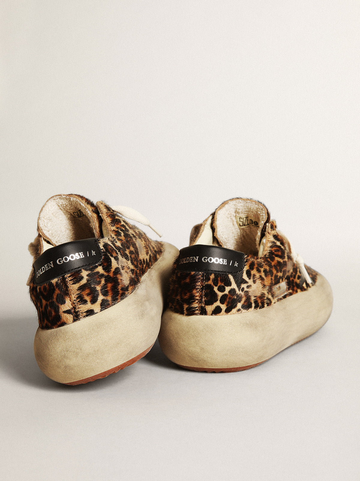Women's Space-Star in leopard print pony skin with black star| Golden Goose