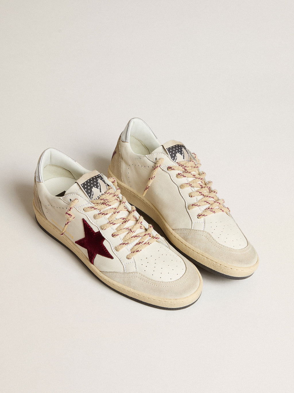 Men's Ball Star Mountain LTD in leather with burgundy velvet star| Golden Goose