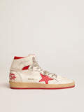 Men's Sky-Star with signature on the ankle and red inserts| Golden Goose