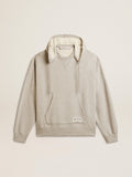 Unisex cotton hooded sweatshirt with print on the back