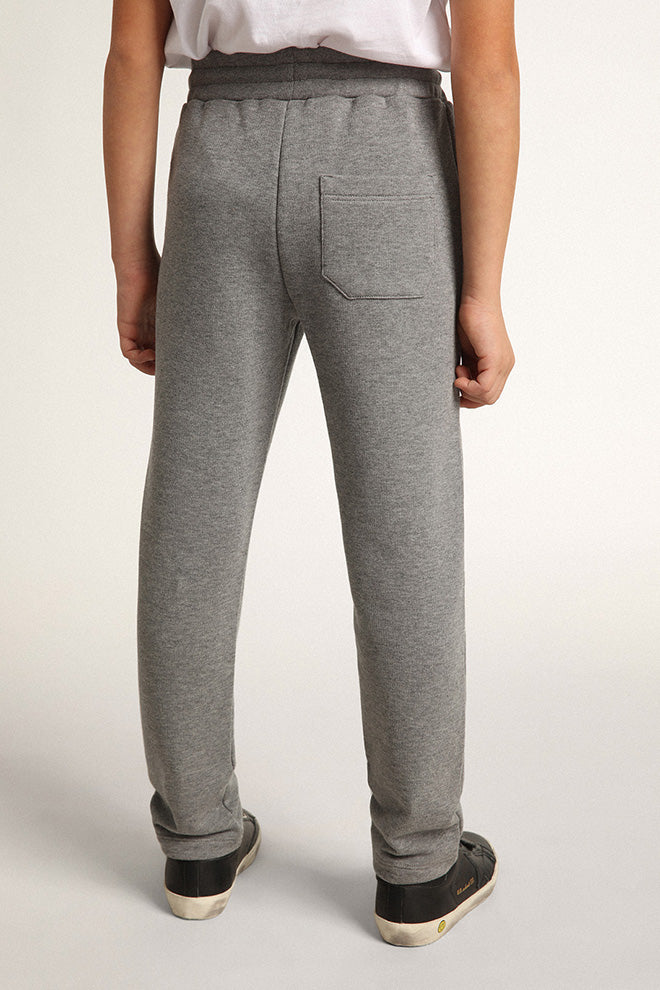 Gray joggers with printed logo| Golden Goose