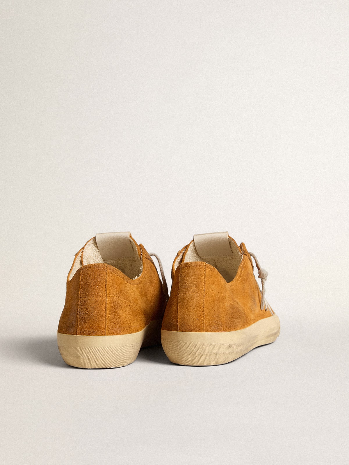 Men's V-Star LTD in camel suede with a milk-white leather star| Golden Goose