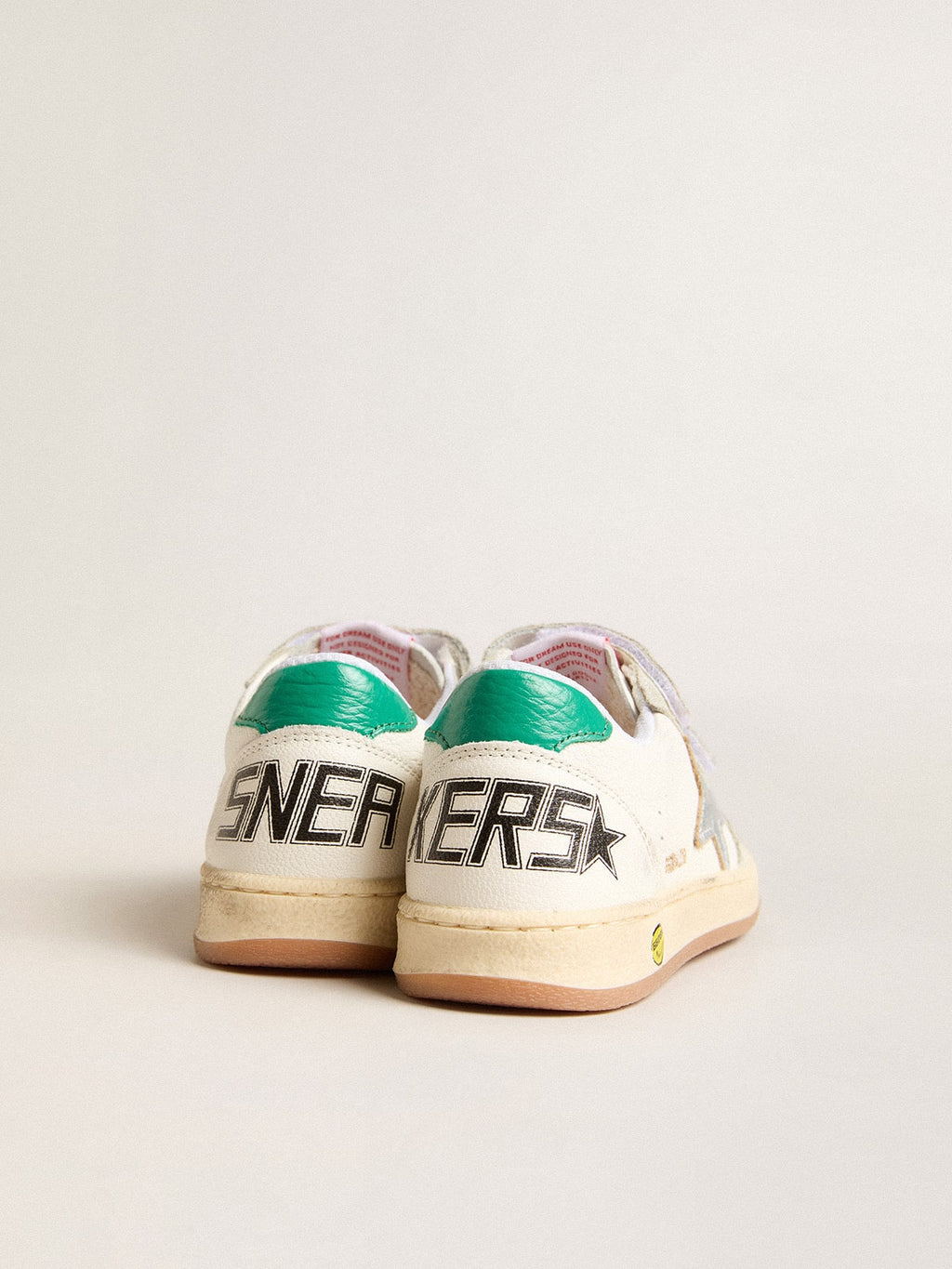 Young Ball Star with silver star and green suede heel tab| Golden Goose