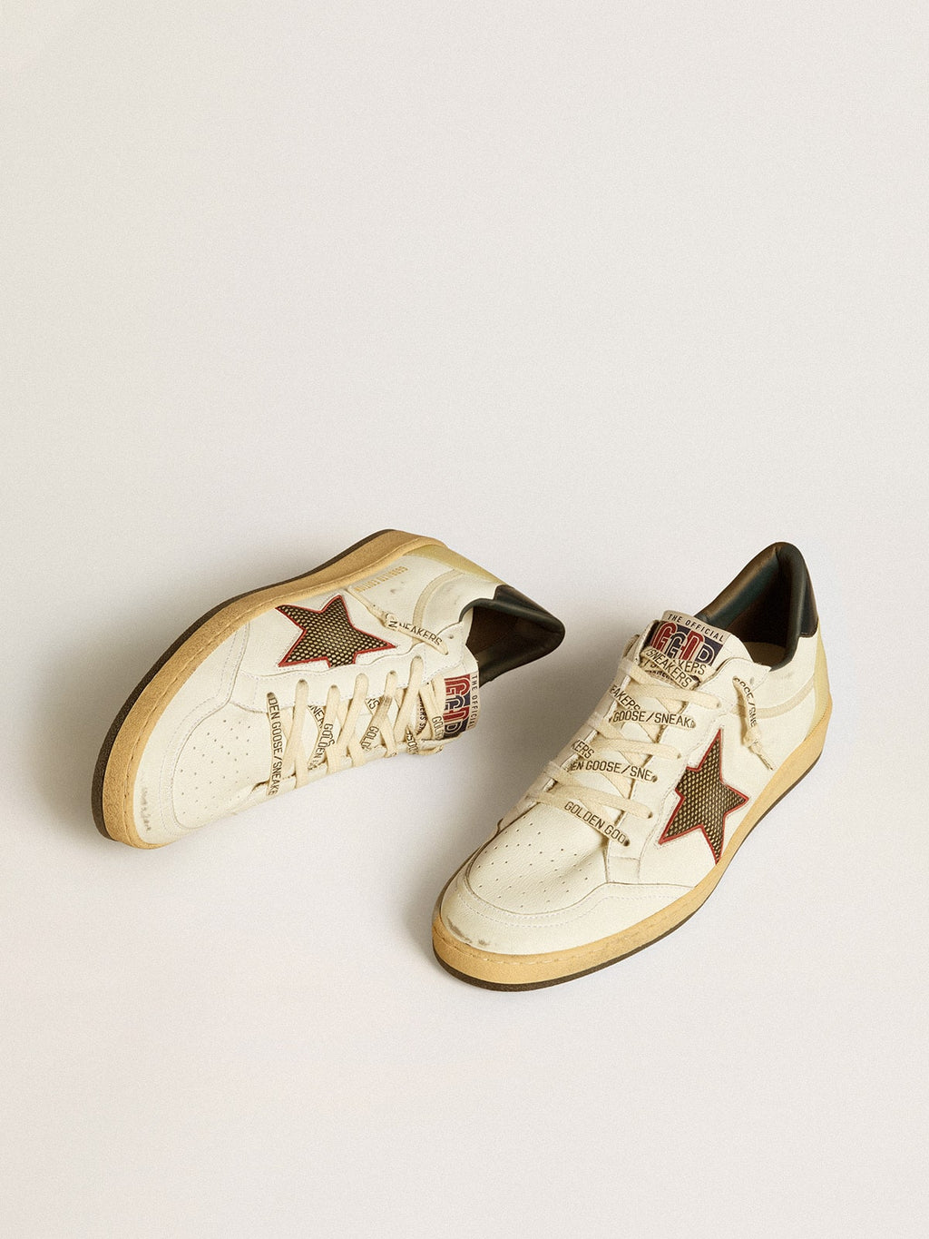 Men's Ball Star LTD with mesh star and midnight blue leather heel tab| Golden Goose