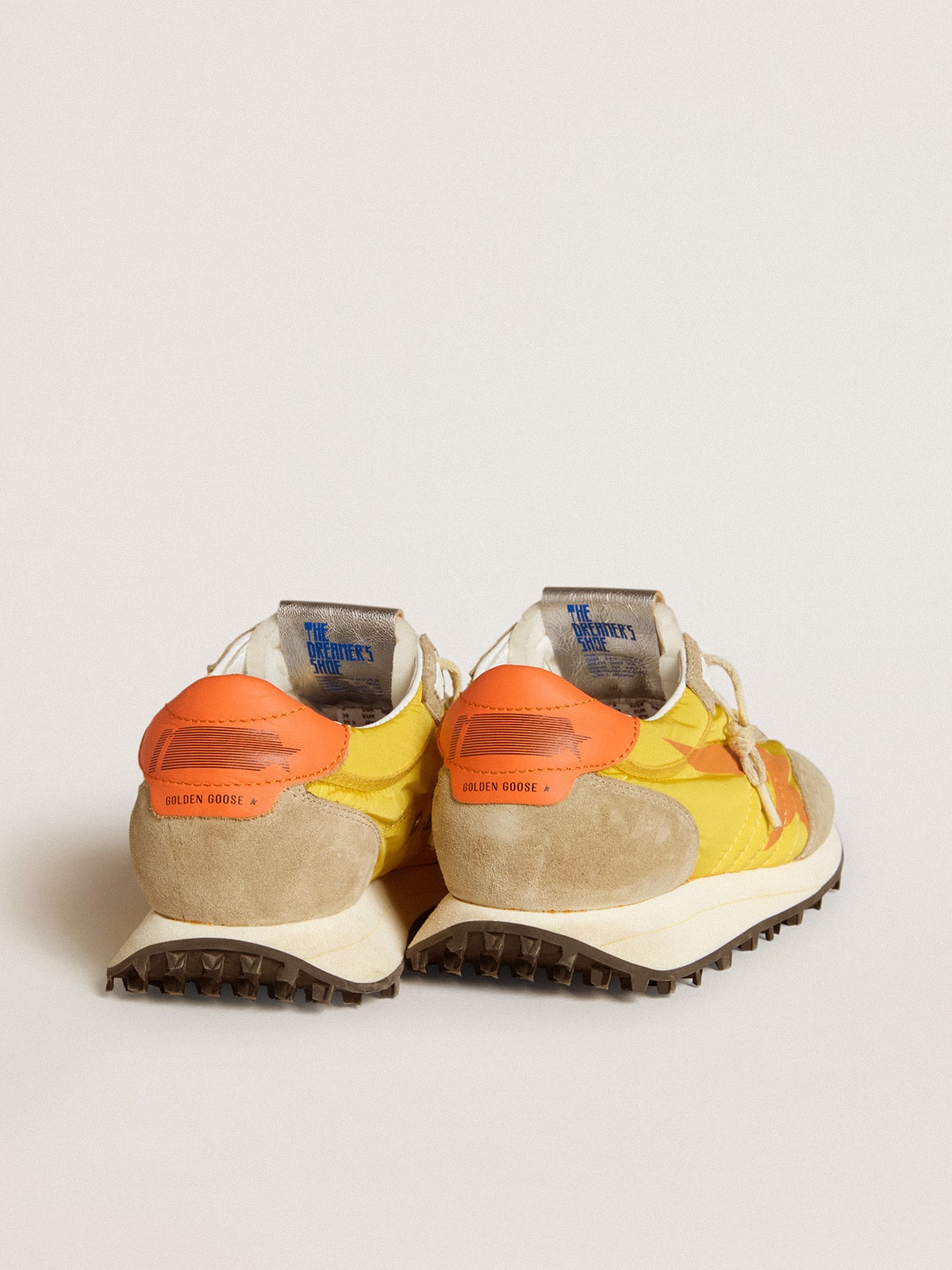 Women's Marathon with yellow nylon upper and orange star| Golden Goose