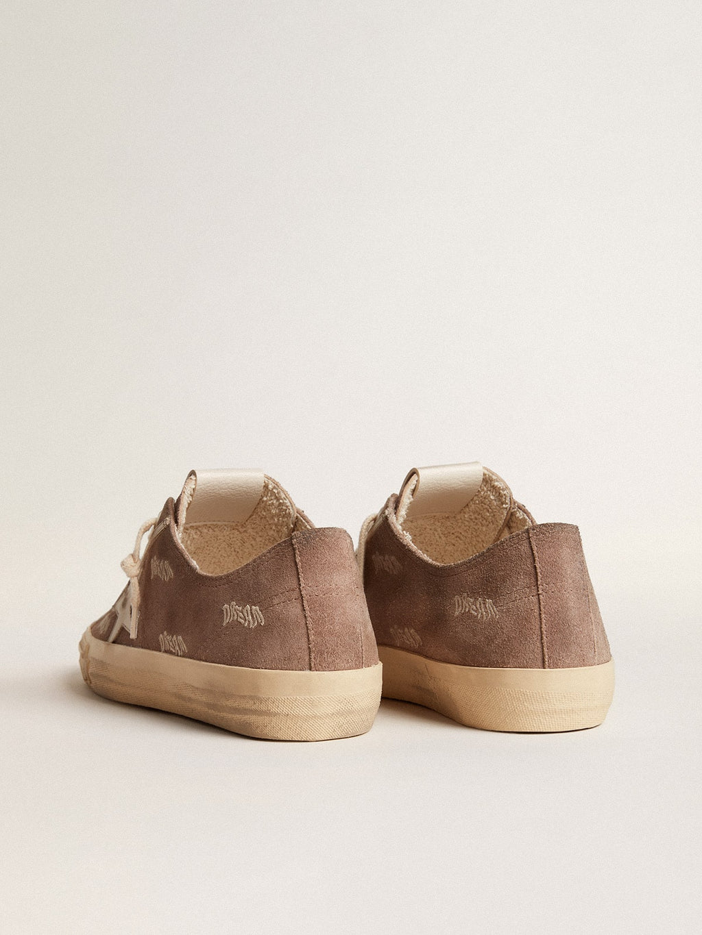 Women's V-Star in dove-gray suede with light gray leather star| Golden Goose