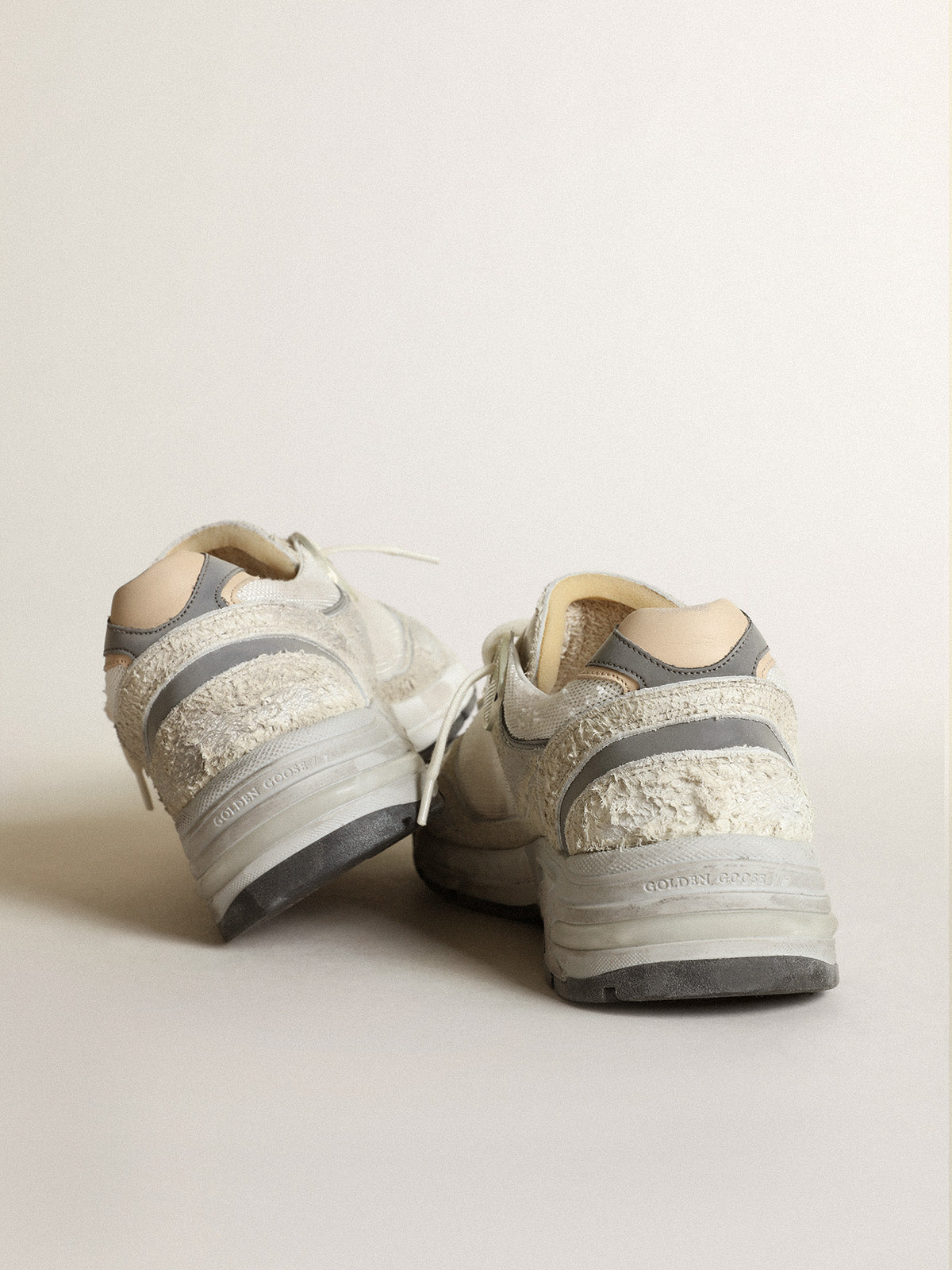Men's Dad-Star in white and gray suede and white leather star| Golden Goose