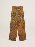 Women's joggers in golden brown with notebook print| Golden Goose