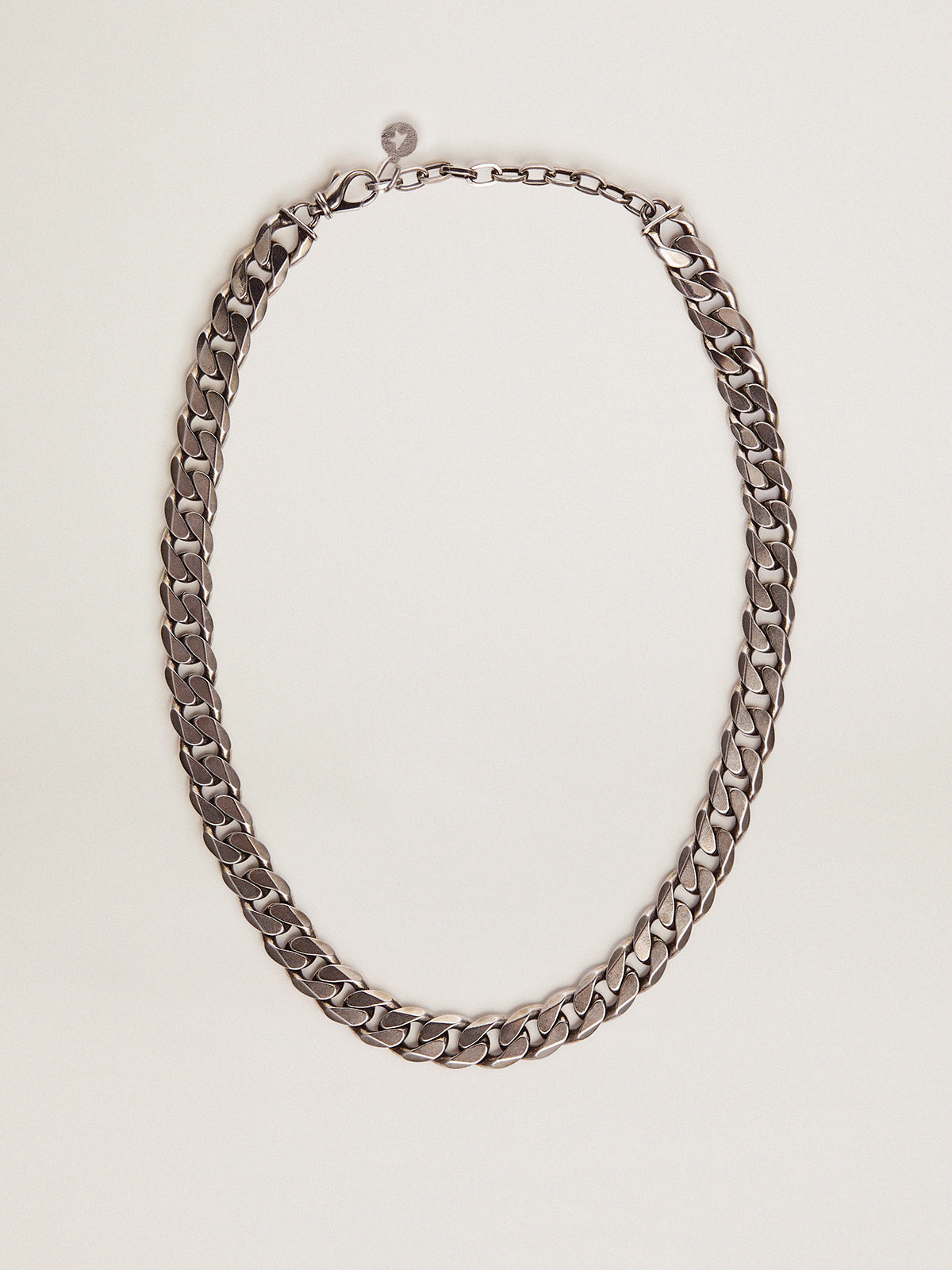 Men's antique silver-colored chain necklace| Golden Goose