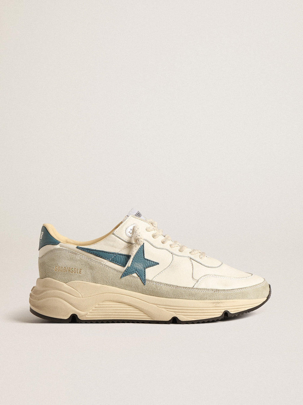 Running Sole in nappa with blue leather star and suede insert| Golden Goose