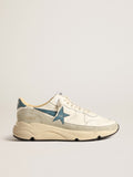 Running Sole in nappa with blue leather star and suede insert| Golden Goose