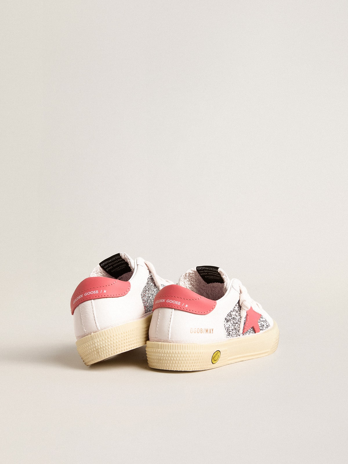 Young May with pink leather star and heel tab| Golden Goose