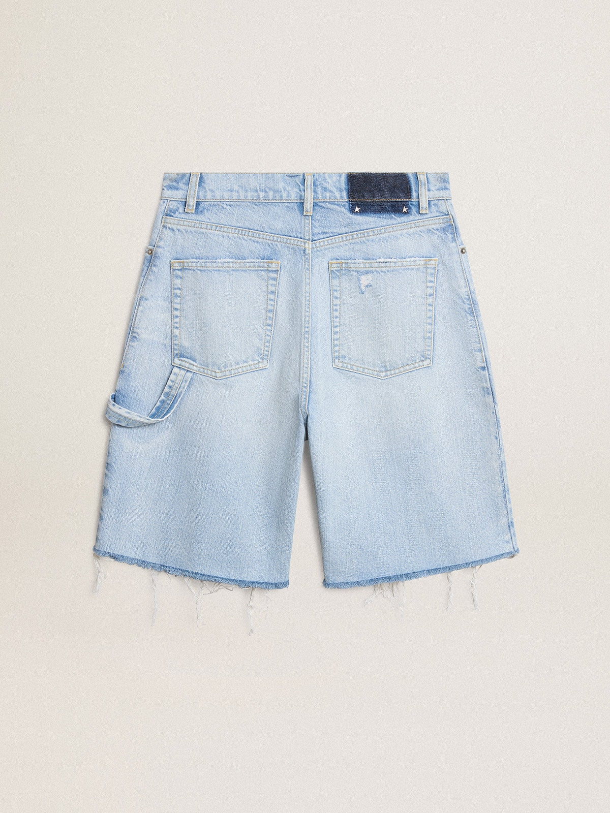 Women's Bermuda shorts in lived-in effect denim| Golden Goose