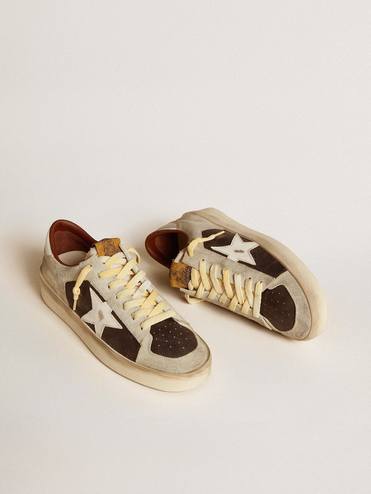 Stardan in suede and leather with leather star and metallic heel tab| Golden Goose