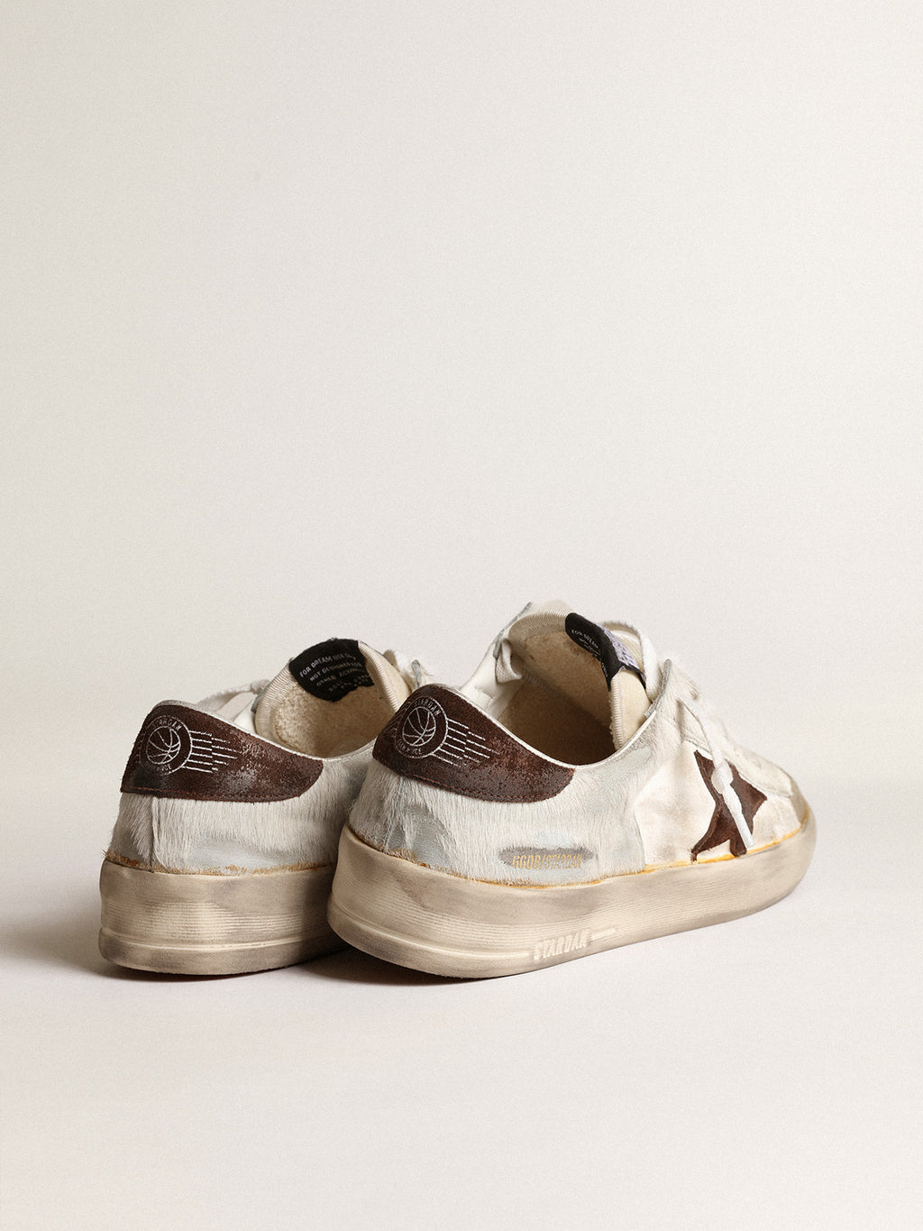 Men's Stardan in nappa and pony skin with brown suede star| Golden Goose