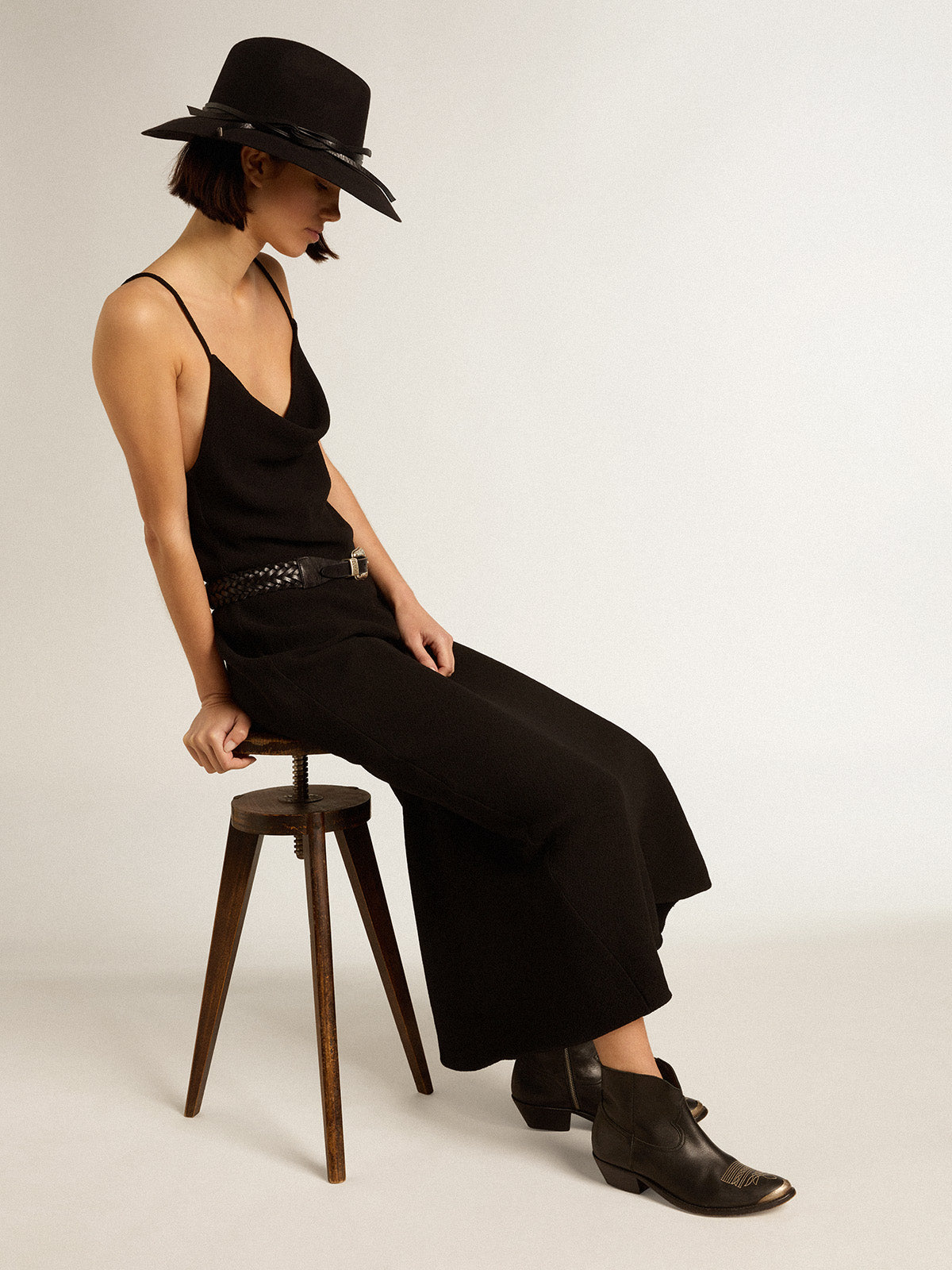 Women's leather ankle boots with western decoration| Golden Goose