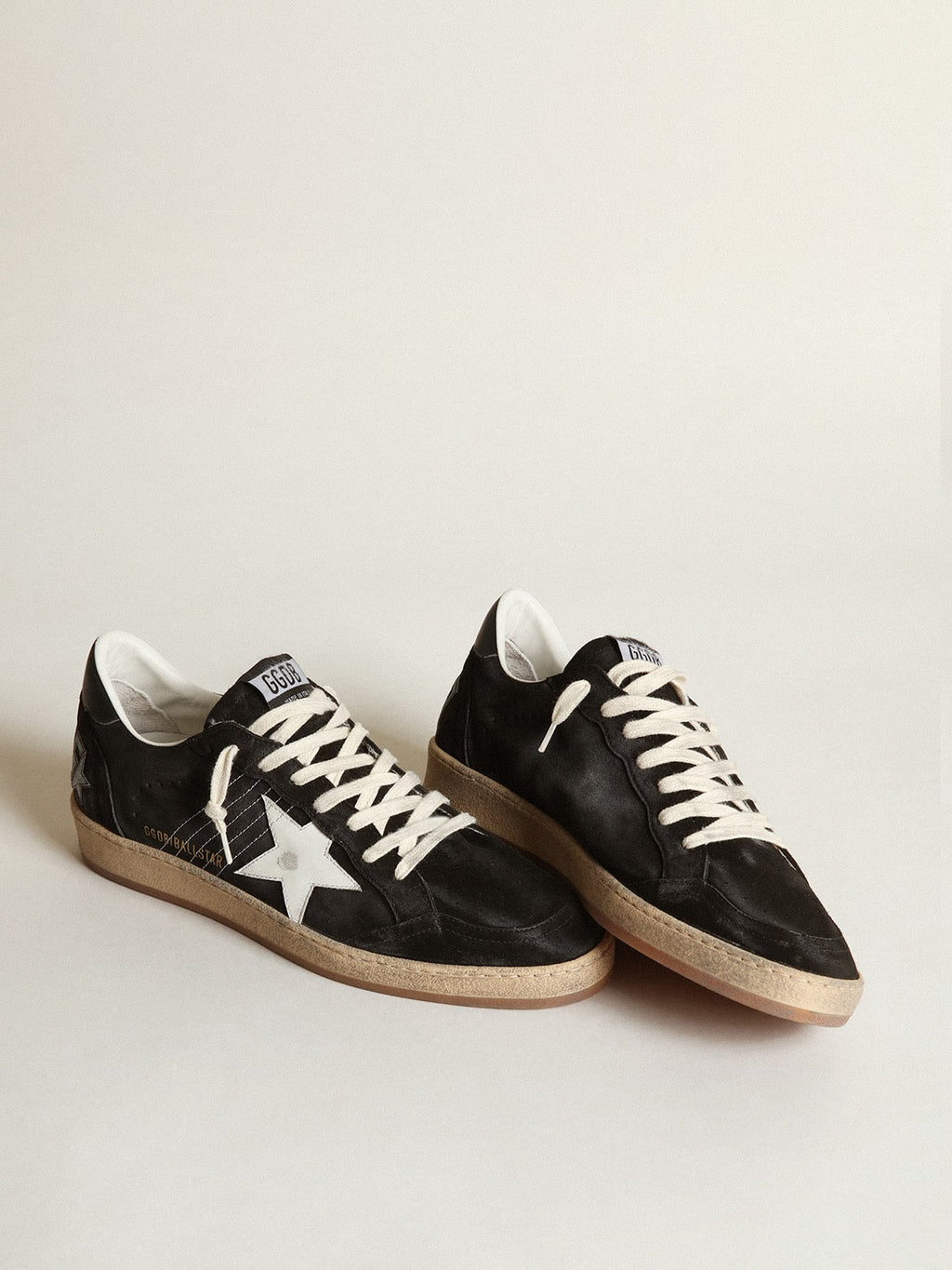 Women's Ball Star in black suede with white leather star| Golden Goose