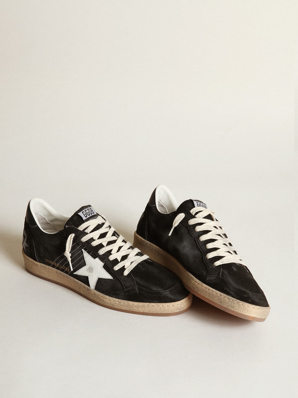 Women's Ball Star in black suede with white leather star| Golden Goose