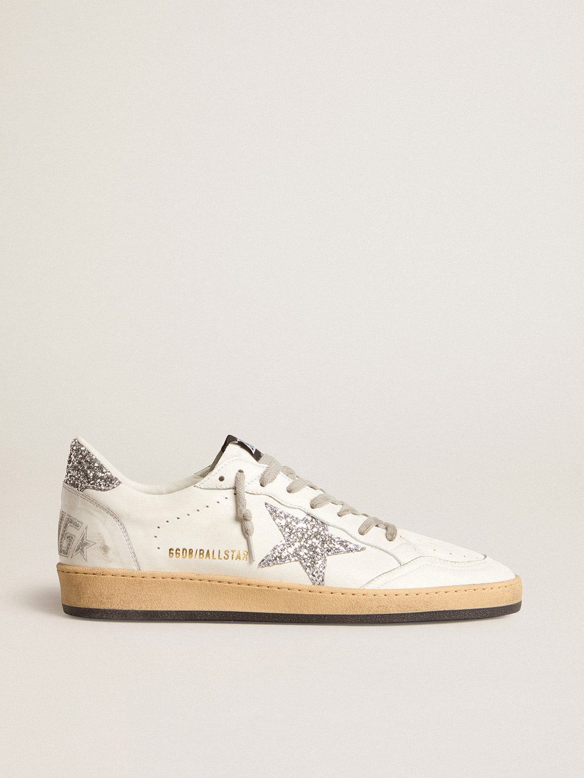 Men's Ball Star Wishes in nappa leather with glitter star and heel tab| Golden Goose