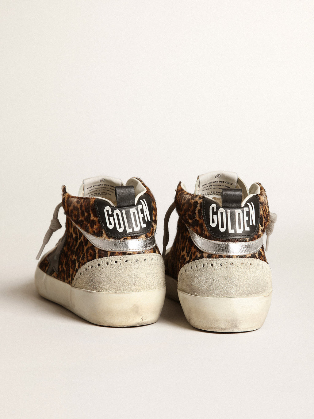 Women's Mid Star in leopard print pony skin with black star| Golden Goose