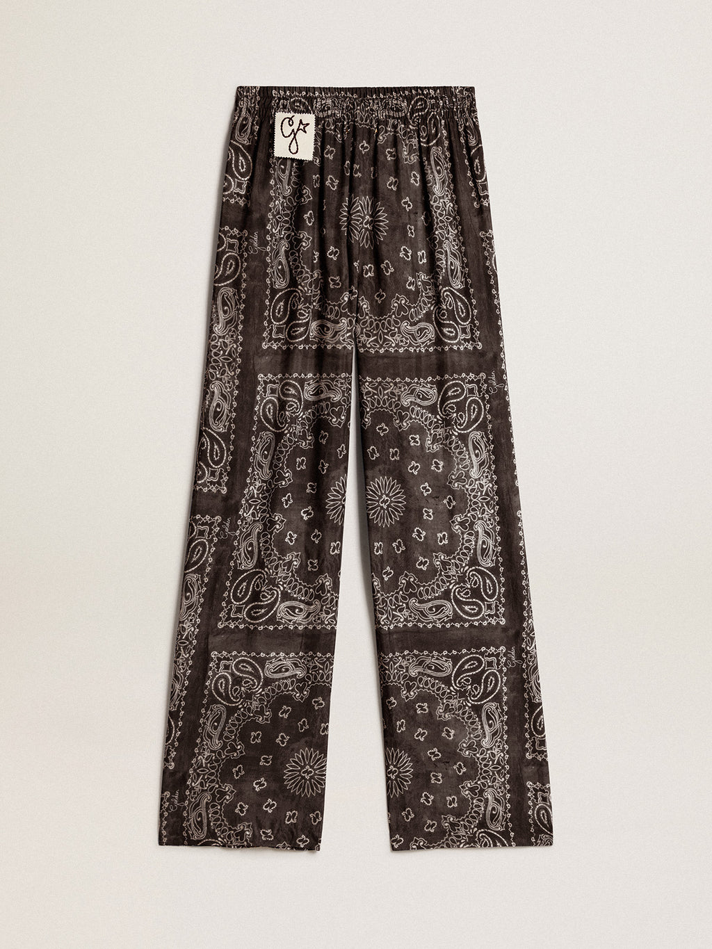 Anthracite-gray joggers with paisley print| Golden Goose