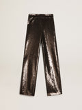 Gray pants with all-over sequins| Golden Goose