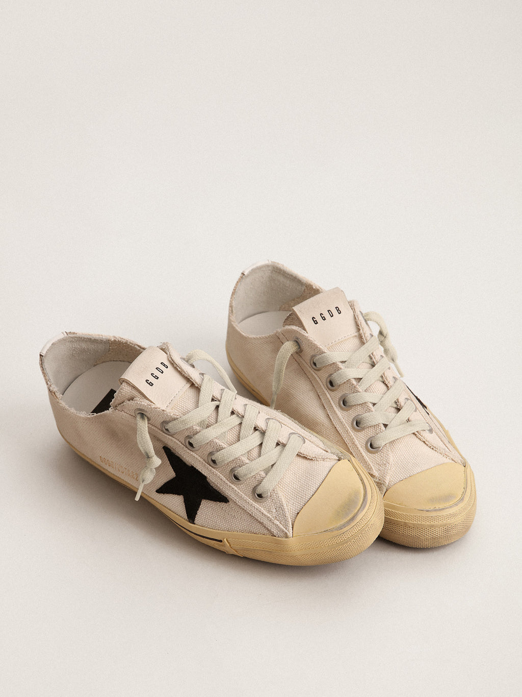 Men's V-Star LTD with black suede star and embroidered lettering| Golden Goose
