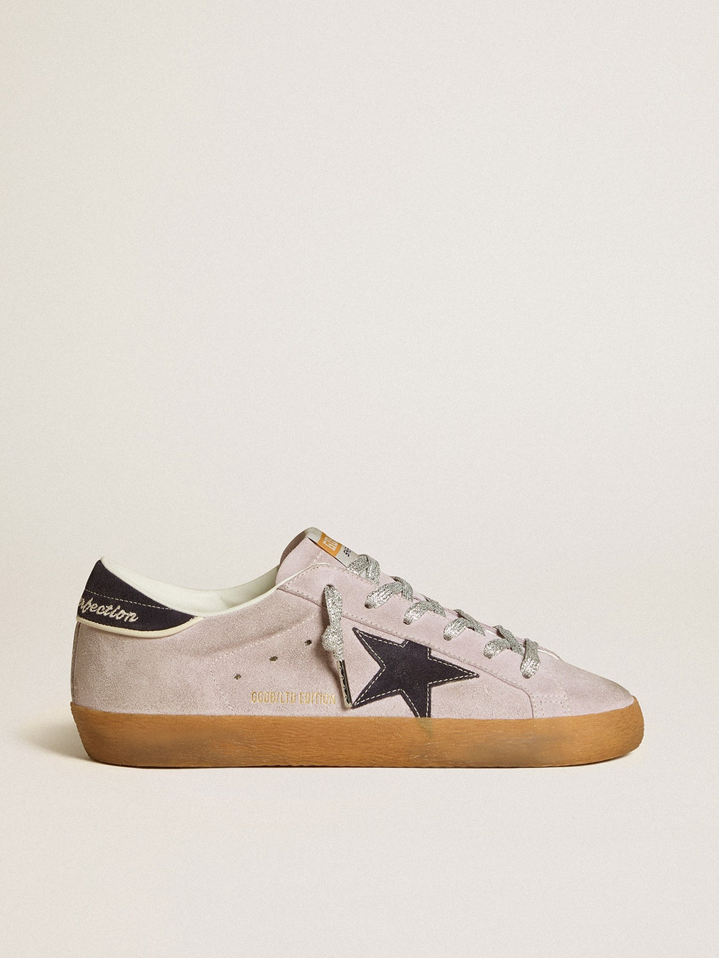 Super-Star LTD in lilac suede with midnight blue suede star and heel tab| Golden Goose