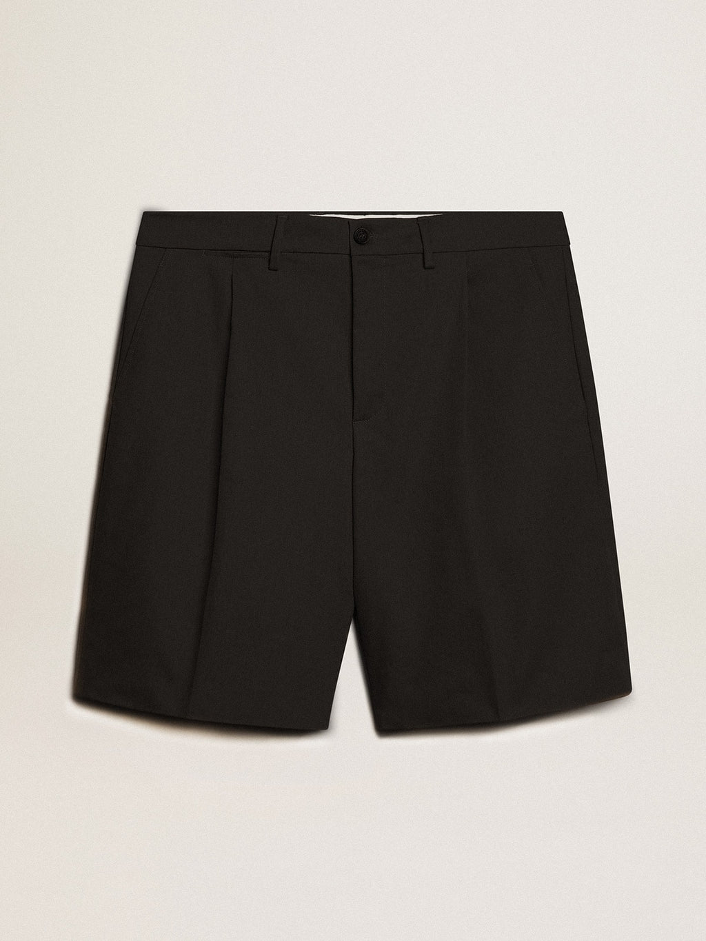 Men's Bermuda shorts in black cotton| Golden Goose