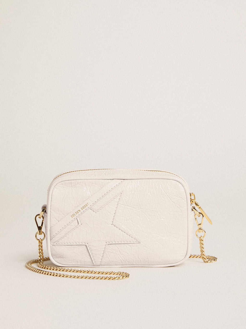 Mini Star Bag in butter-white leather with tone-on-tone star| Golden Goose
