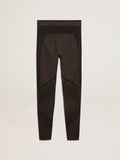 Women's black leggings with mixed stitching| Golden Goose