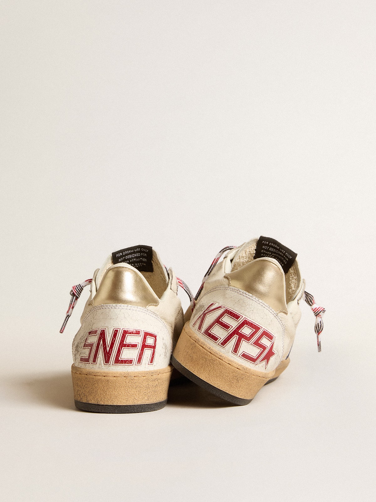 Men's Ball Star in nappa leather with blue suede star and platinum leather heel tab| Golden Goose