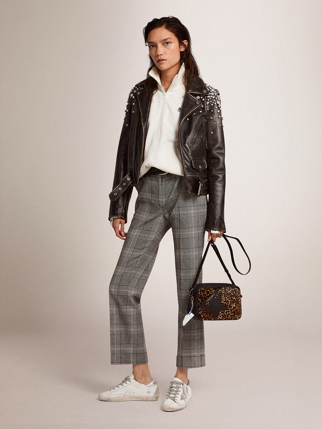 Women's Star Bag in leopard print pony skin| Golden Goose