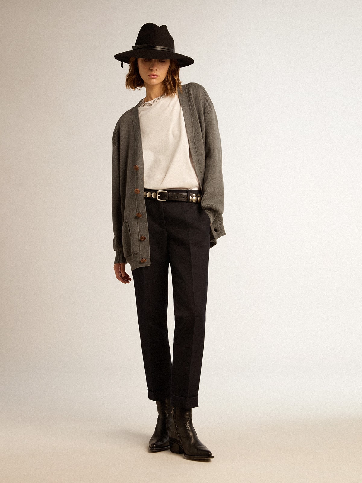 Women's wool cigarette pants| Golden Goose