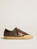 Super-Star Penstar LTD in brown leather with pink suede star| Golden Goose