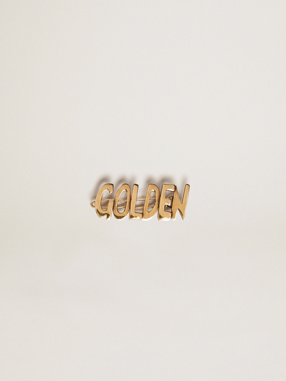 Men's lace lock with clip in old gold color with Golden lettering| Golden Goose