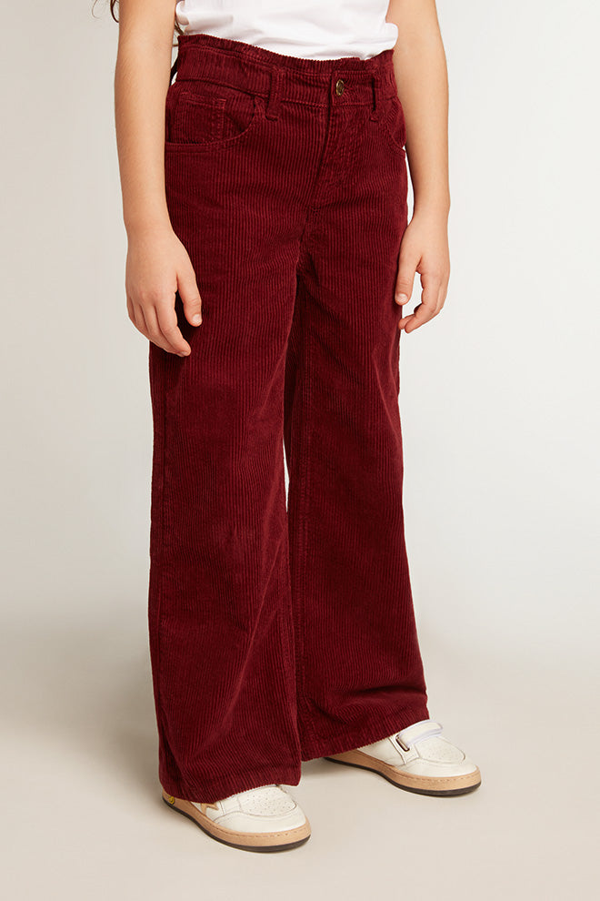 Burgundy cotton wide-leg pants| Golden Goose