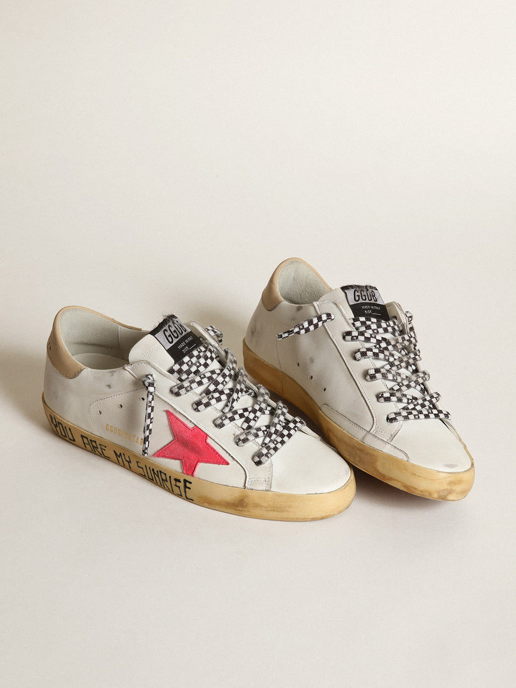 Super-Star with lobster suede star and sand leather heel tab| Golden Goose