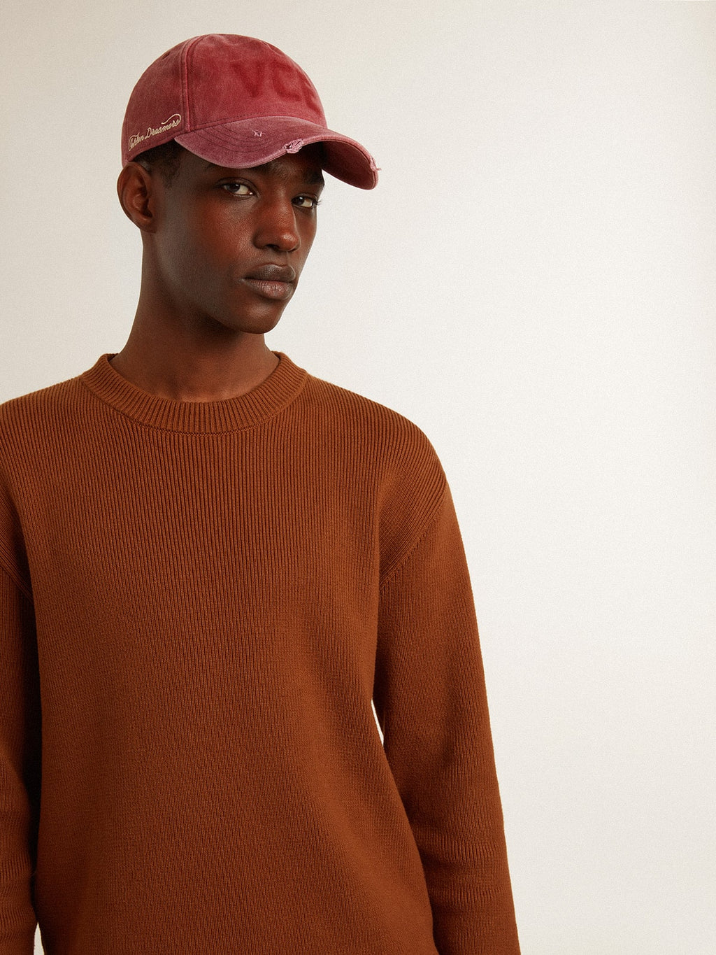 Men's crew-neck sweater with logo on the back| Golden Goose