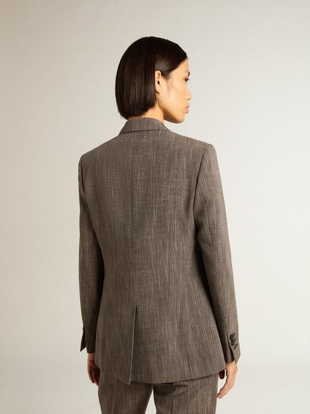 Women's single-breasted wool blend jacket| Golden Goose