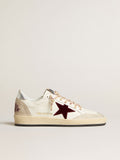 Men's Ball Star Mountain LTD in leather with burgundy velvet star| Golden Goose