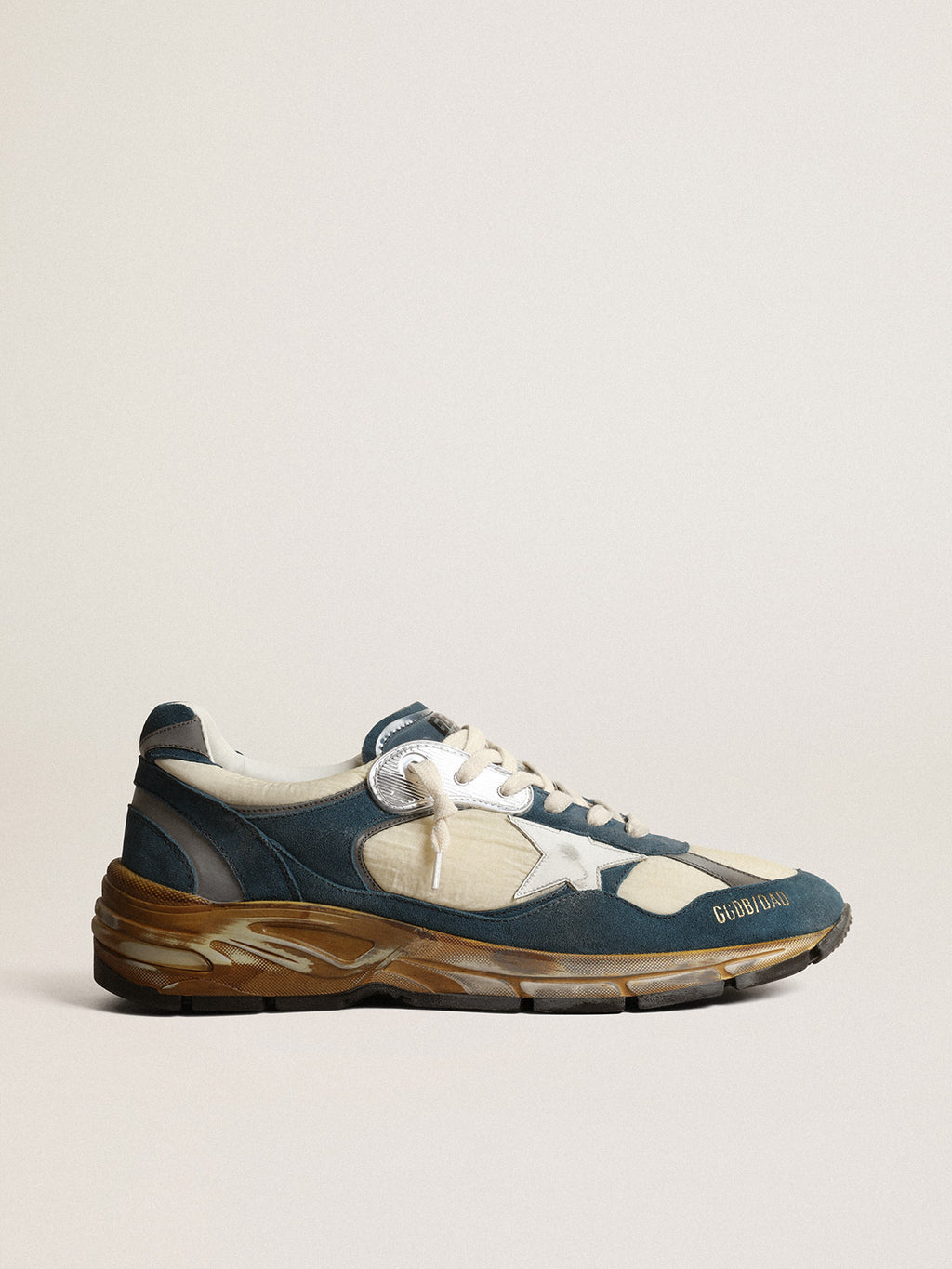 Men's Dad-Star in petrol-blue suede with white leather star| Golden Goose